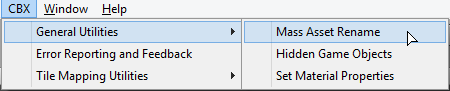 Mass Asset Rename Window Menu